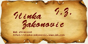 Ilinka Zakonović vizit kartica
